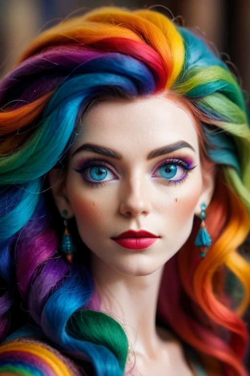 2022499741-3940860669-_lora_sdxl_lora_needle_felt_1.2_ Needle felt, (felt_1.3) beautiful female midshot, multicolored rainbowhair, perfect face, perfe.png